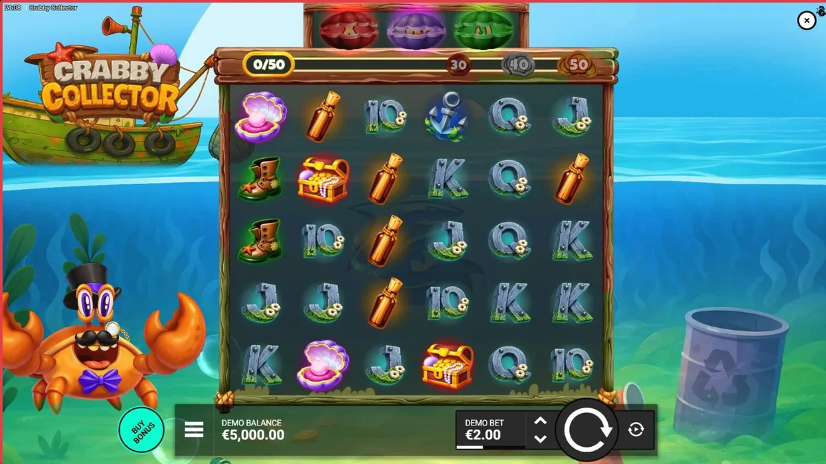 O caranguejo elegante de monóculo em Crabby Collector