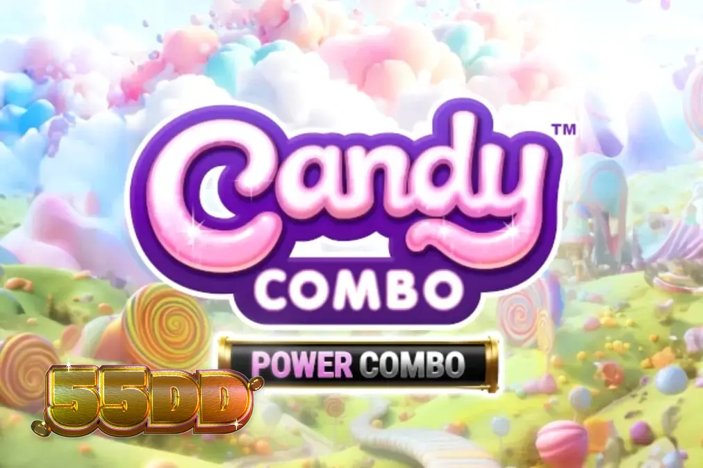 Interface colorida e vibrante do slot Candy Combo Power Combo King Millions com elementos de doces e castelos